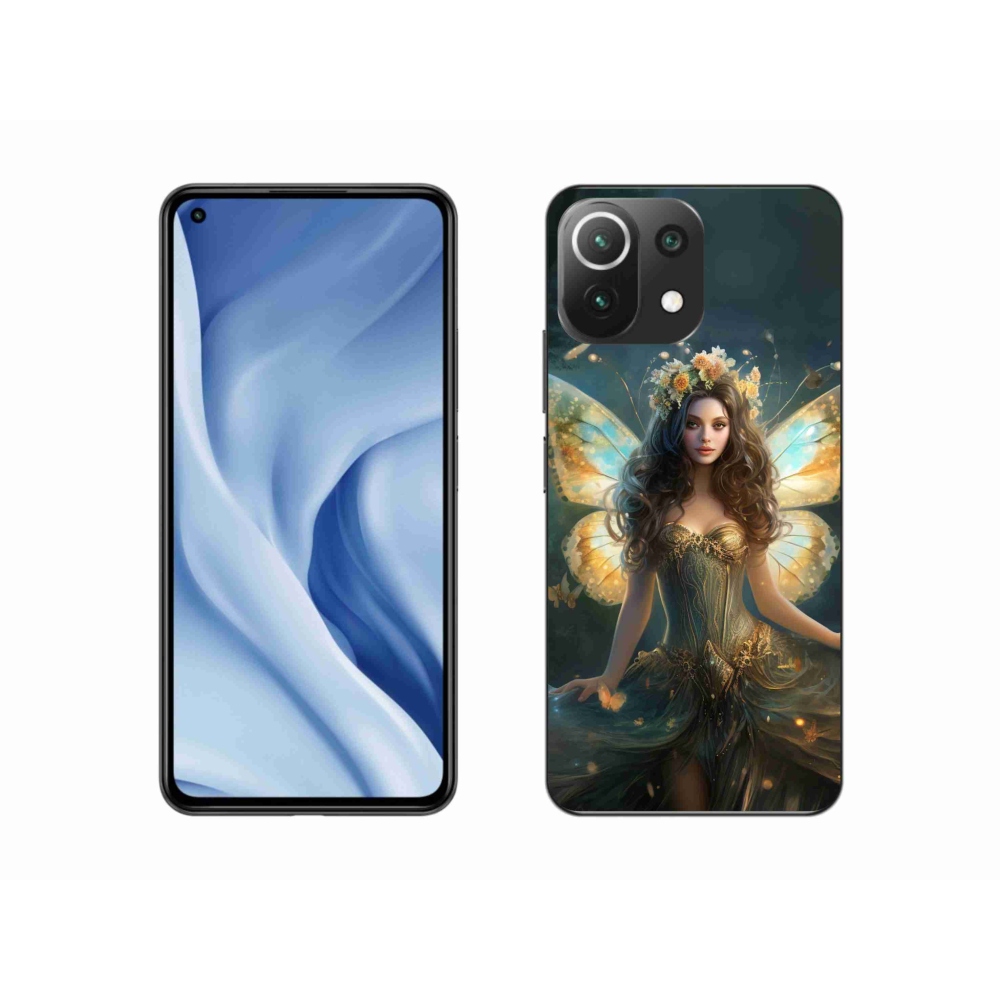 Gél borító mmCase a Xiaomi Mi 11 Lite 4G/5G-hez - pillangó nő
