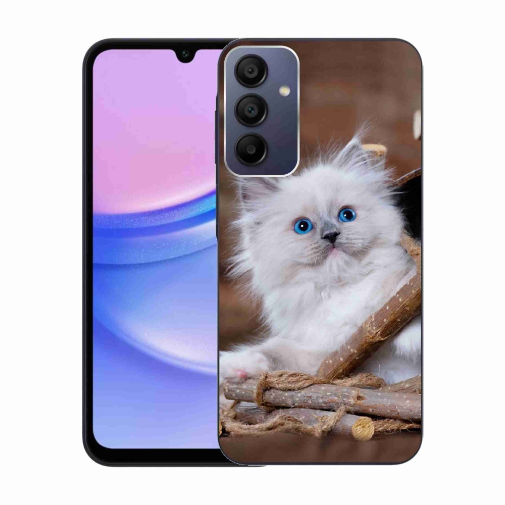 Gél védőhuzat mmCase Samsung Galaxy A15 4G/5G készülékhez - fehér cica