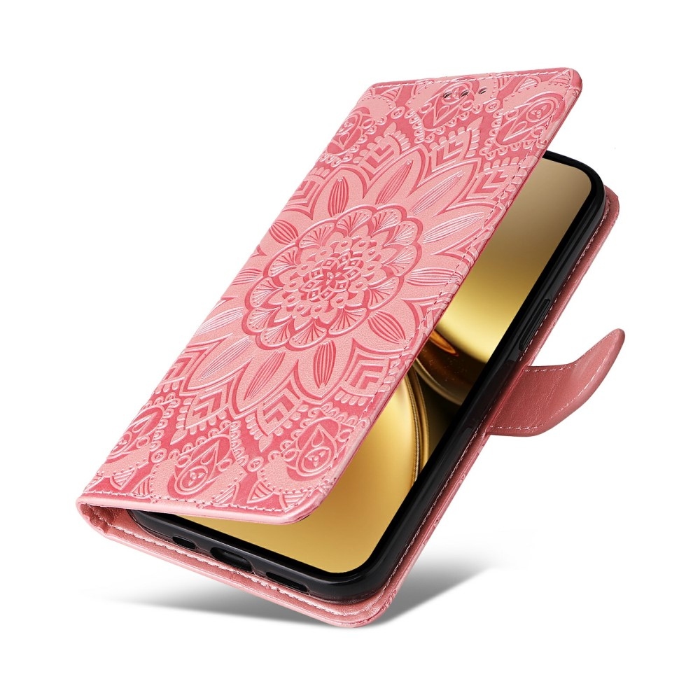 Napraforgó könyv tok a Vivo X200 5G-hez - rózsaszín