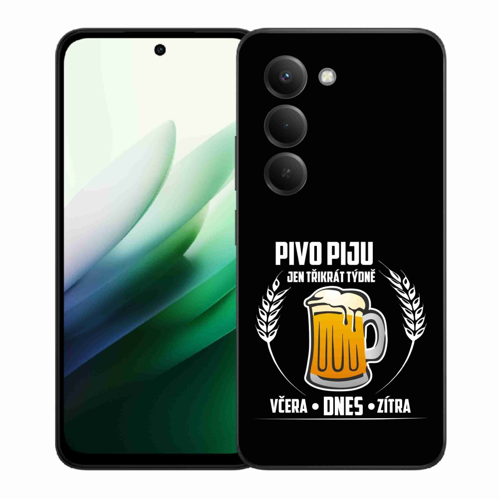 Gél borítás mmCase a Xiaomi Redmi 15 5G-hez - sör motívum fekete háttérrel