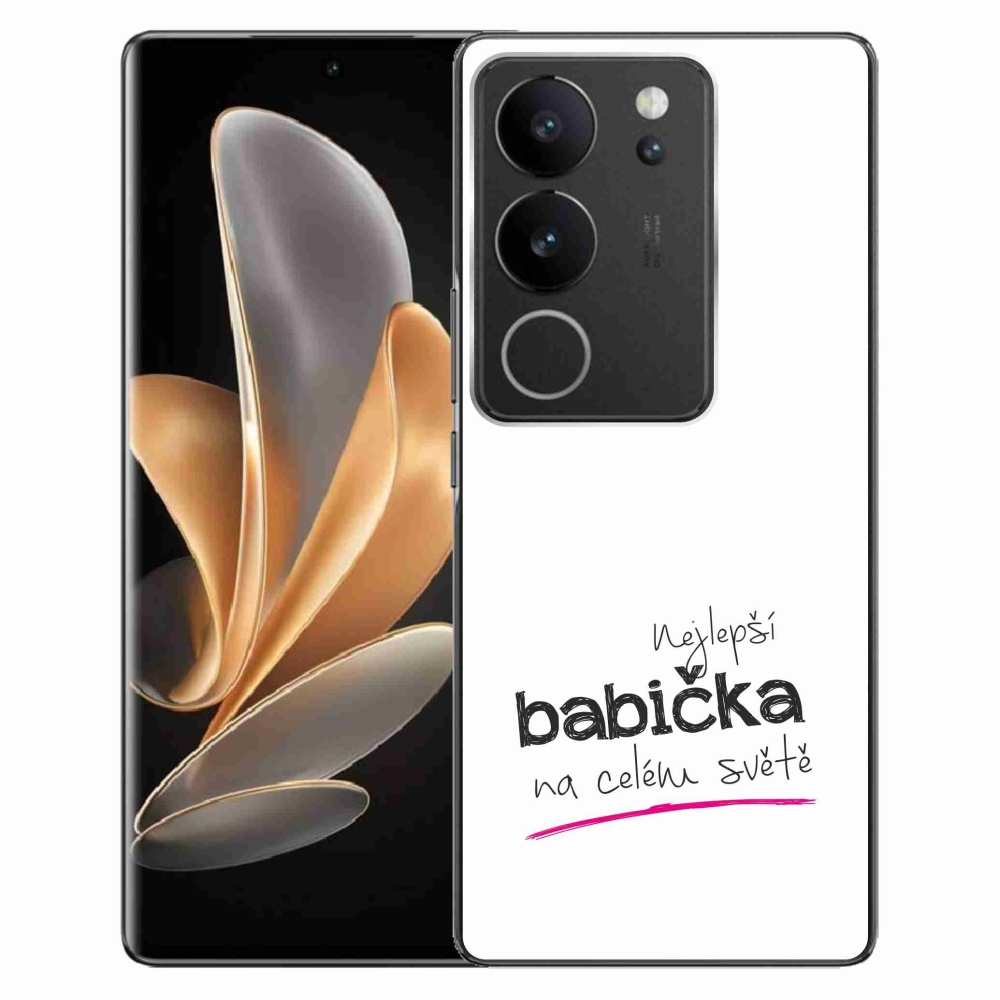 Gél borítás mmCase a Vivo V29 5G-n - Legjobb nagyi 4 fehér háttérrel