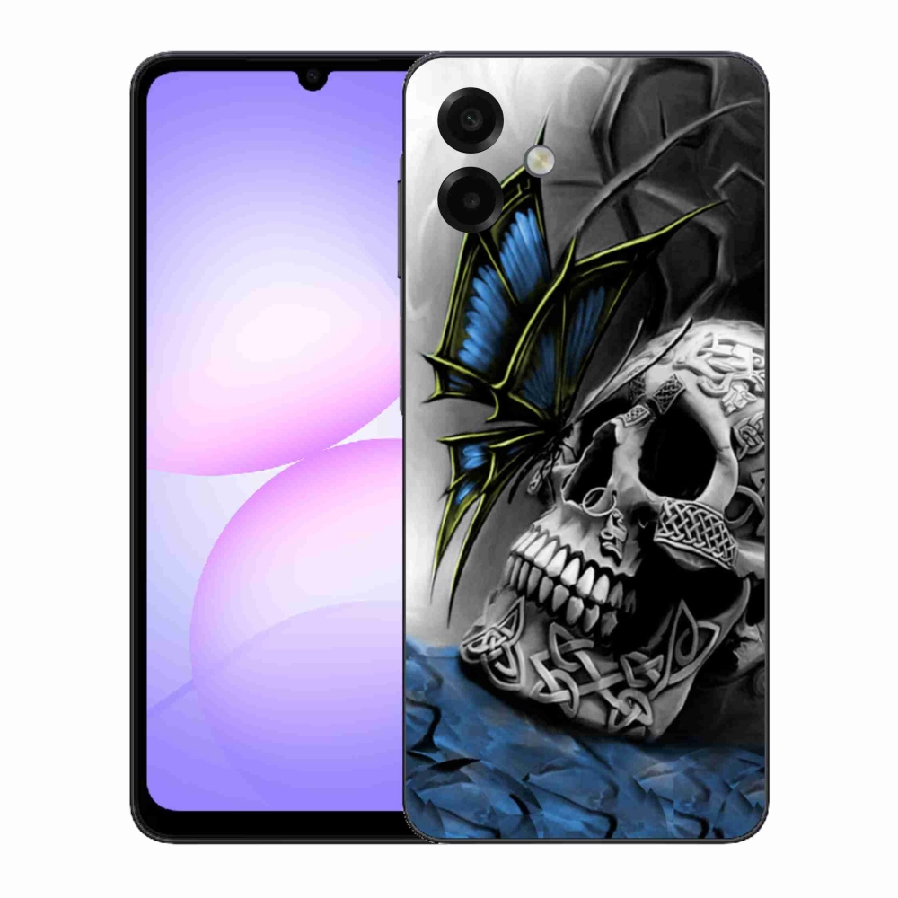 Gél borítás mmCase Samsung Galaxy A07 4G - pillangó és koponya - Samsung Galaxy A07 4G számára