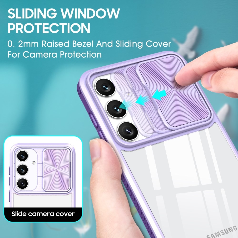 Tartós hátlapi borítás kamerafedéllel Samsung Galaxy S25+ - lila