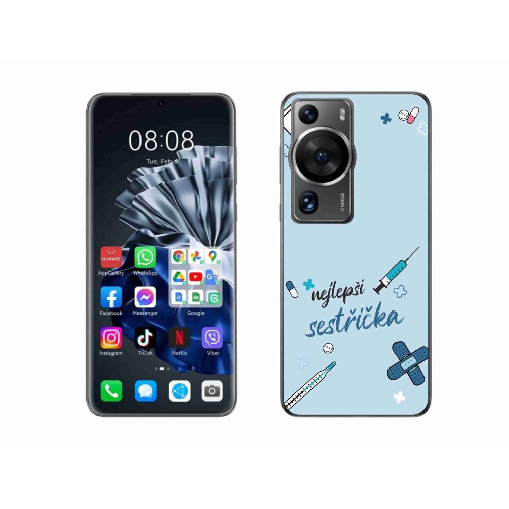 Gél borító mmCase a Huawei P60 Pro - legjobb kishúg kék háttérrel