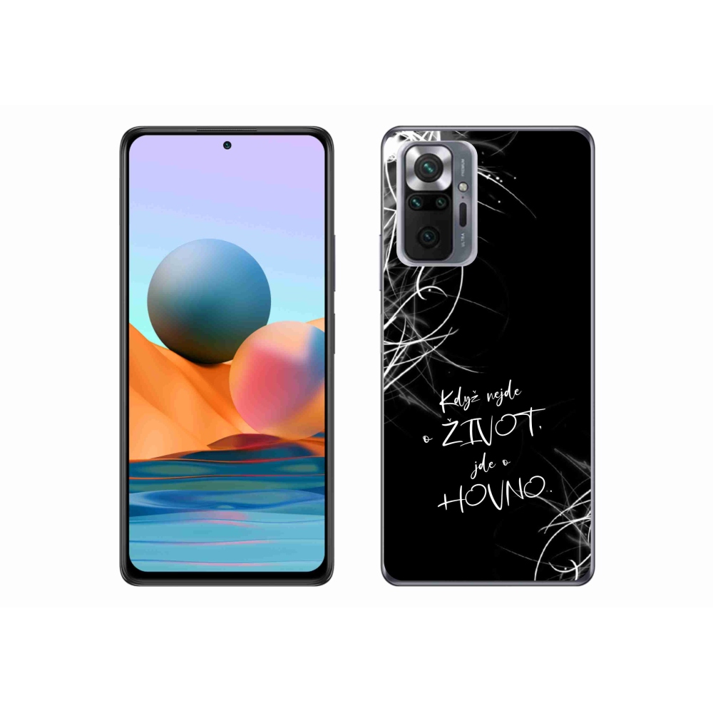 Gél borító mmCase a Xiaomi Redmi Note 10 Pro készülékhez - vicces szöveg 16 fekete háttér