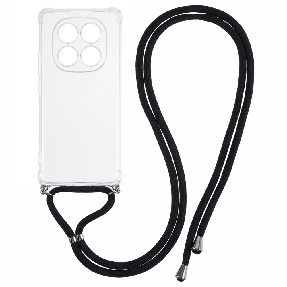 Átlátszó zselés tok zsinórral a Xiaomi Redmi Note 14 Pro 5G/Poco X7 5G számára