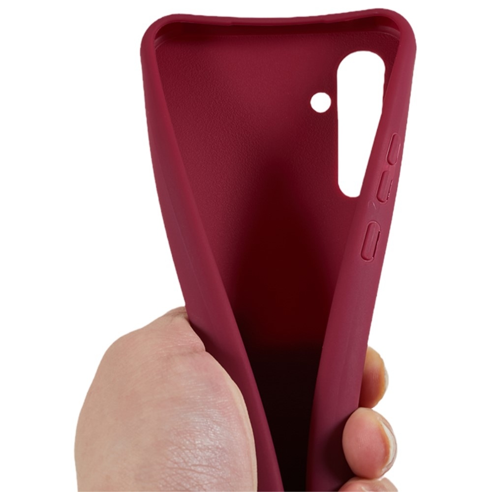 Zsinórral ellátott zselés tok Samsung Galaxy S25+ készülékhez - bordó színű