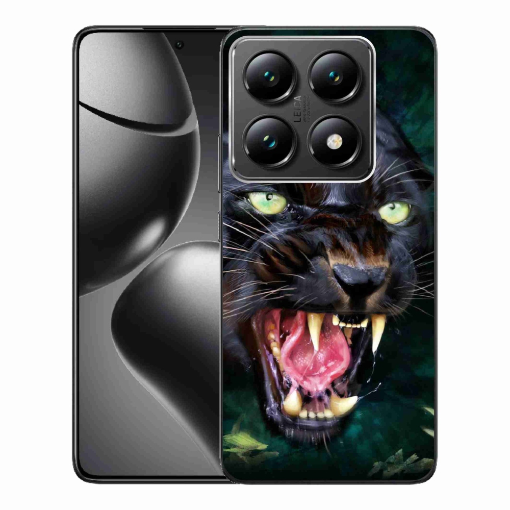 Gél borítás mmCase a Xiaomi 14T Pro számára - dühös fekete párduc