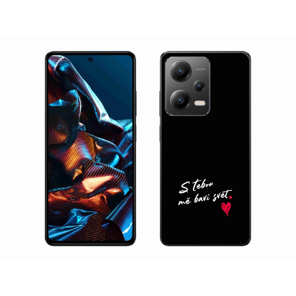 Gél borító mmCase a Xiaomi Redmi Note 12 Pro 5G-hez - szerelmes szöveg 1 fekete háttér
