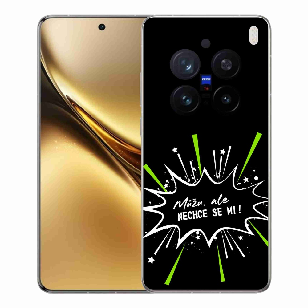 Gél borító mmCase a Vivo X200 Pro 5G készülékhez - vicces szöveg 11 fekete háttér