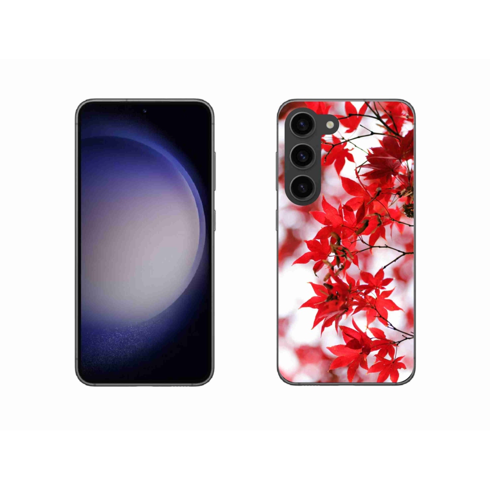 Zselés borítás mmCase Samsung Galaxy S23 5G - piros levelek