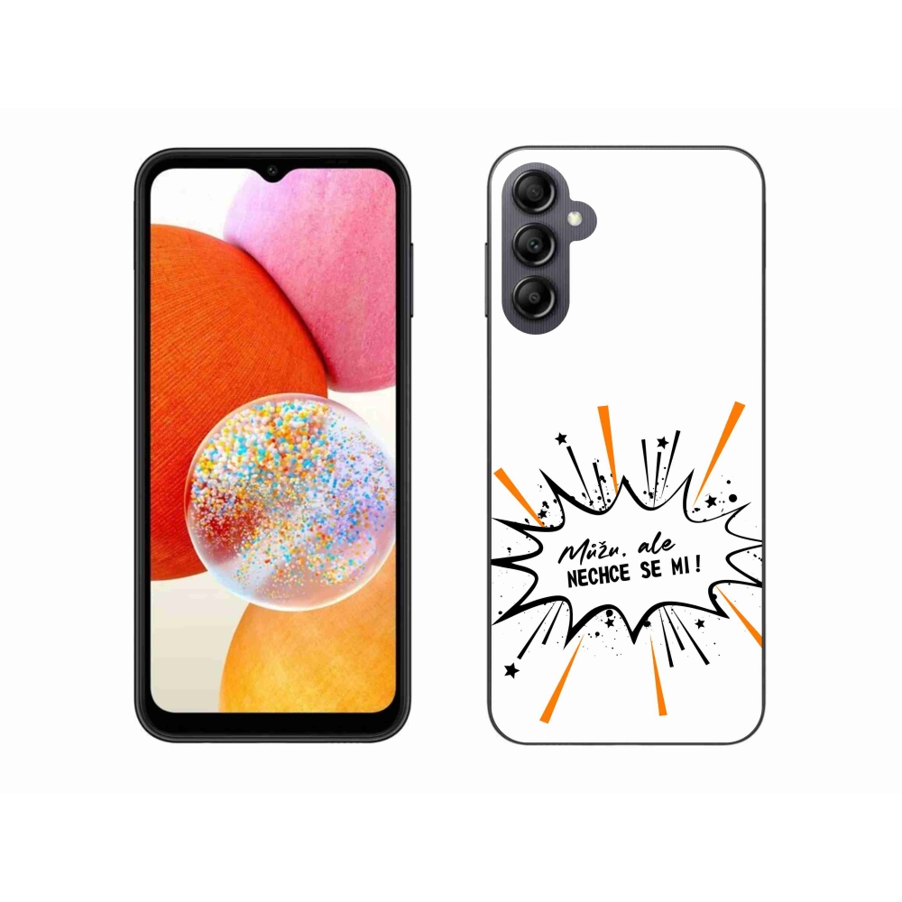 Gél borító mmCase Samsung Galaxy A14 4G/5G - vicces szöveg 11 fehér háttér