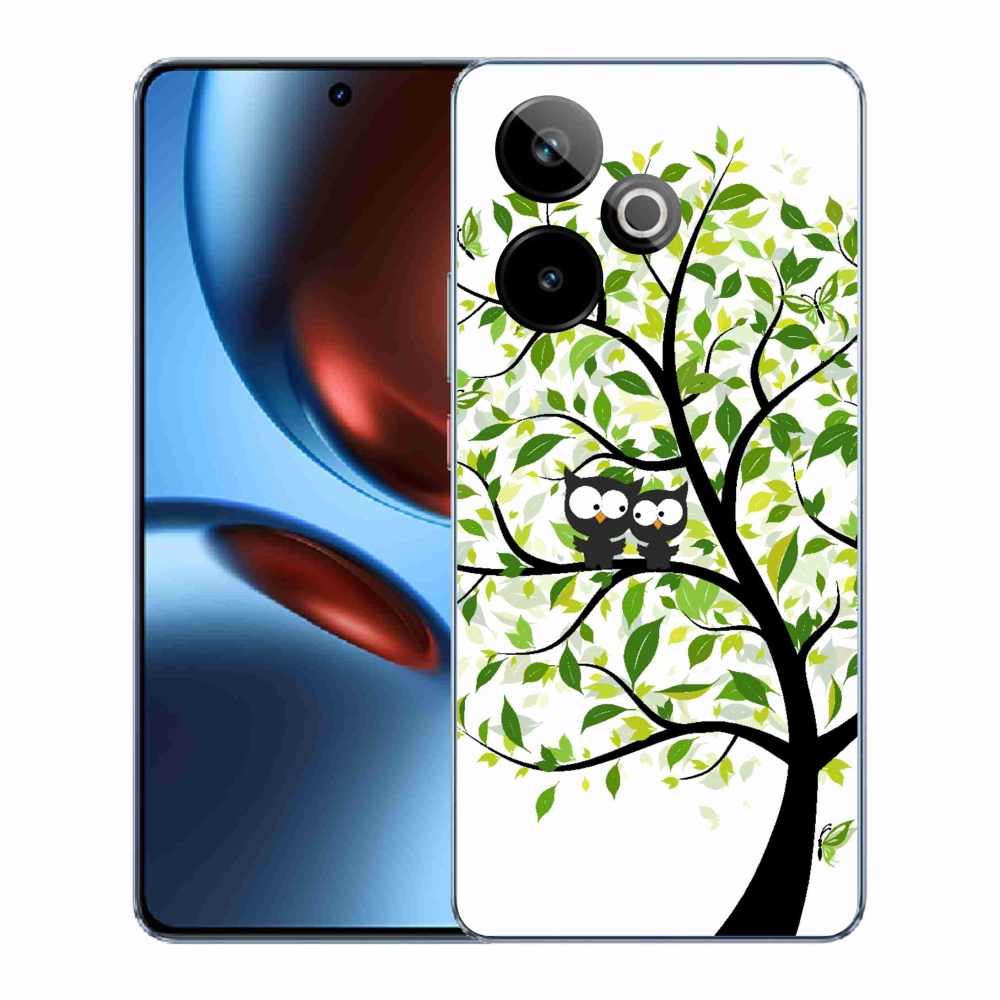 Rugalmas zselés tok mmCase képpel a Realme GT 7 5G/GT 7T 5G számára - baglyok a fán