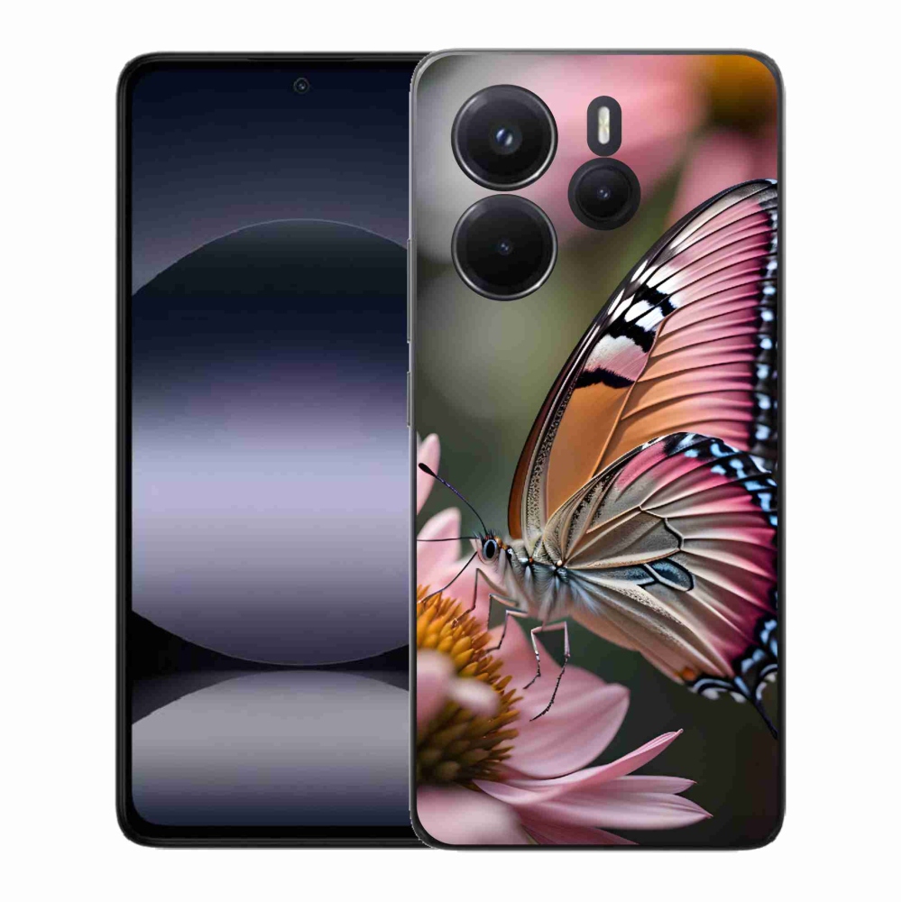 Gél borítás mmCase a Xiaomi Redmi Note 14-hez - színes pillangó