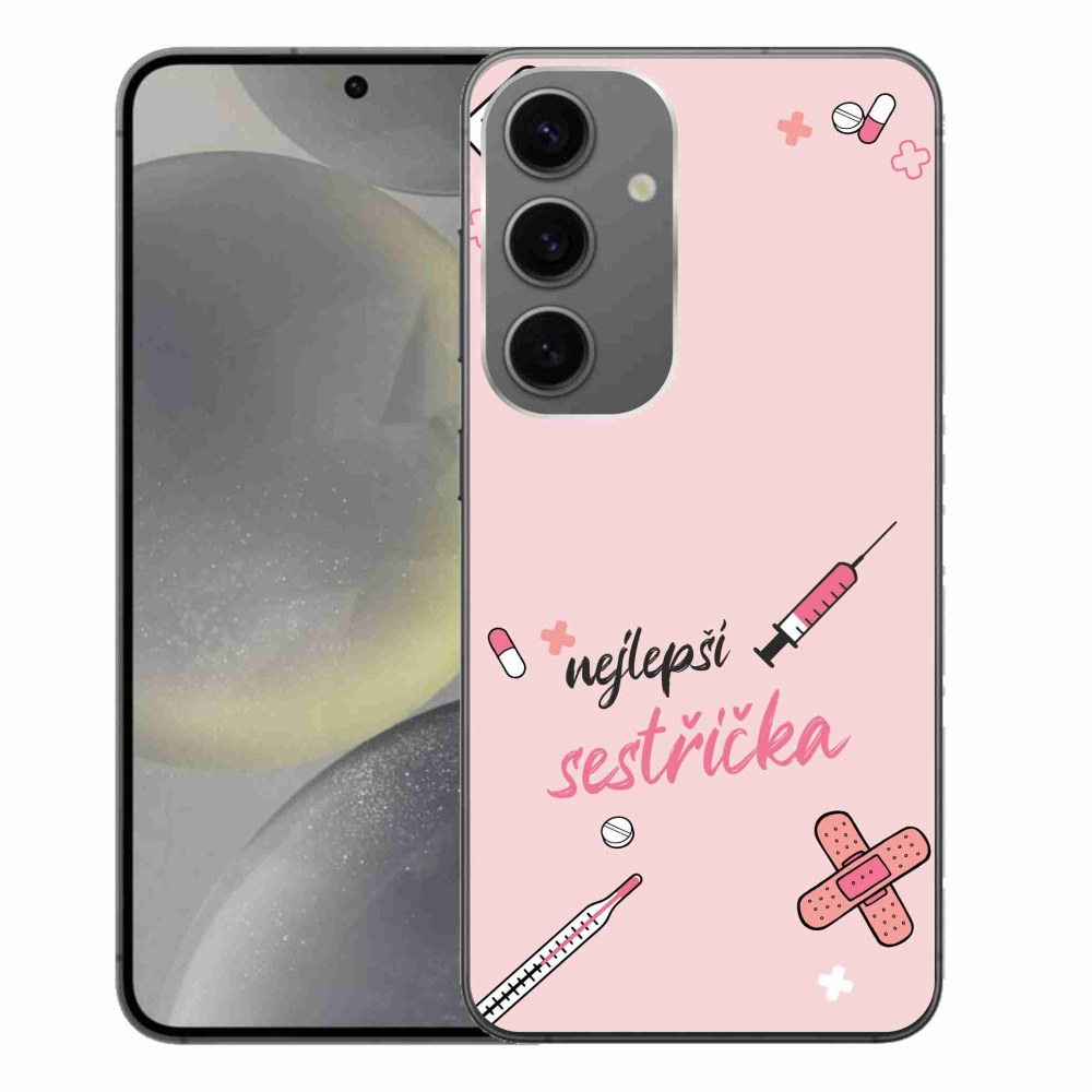 Gél borító mmCase Samsung Galaxy S24+ - legjobb kishúg rózsaszín háttérrel