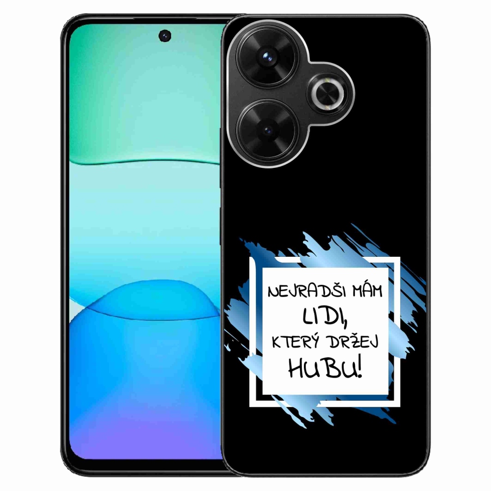 Gél borító mmCase a Xiaomi Redmi 13 4G/Poco M6 4G - vicces szöveg 7 fehér és fekete háttérrel