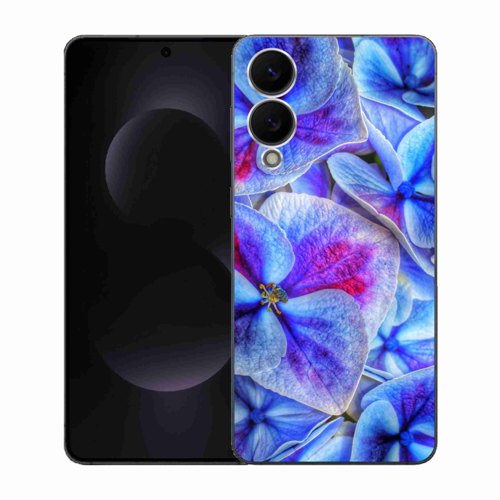 Gél védőhuzat mmCase Samsung Galaxy S25 Edge készülékhez - kék virágok 1