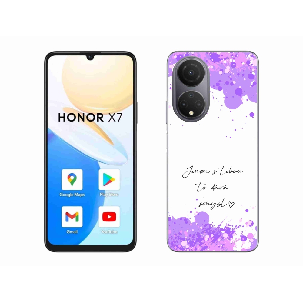 Gél borító mmCase a Honor X7-hez - szerelmes szöveg fehér háttérrel