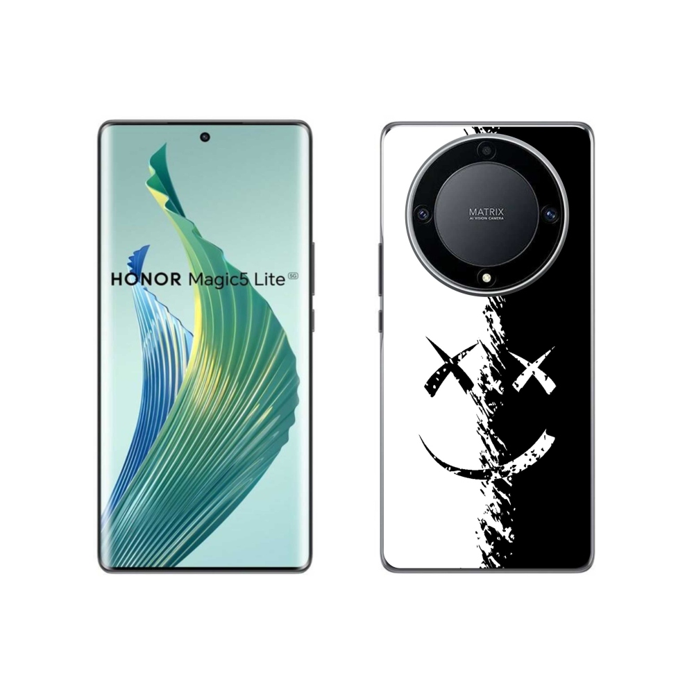 Gél borító mmCase a Honor Magic 5 Lite 5G számára - fekete-fehér mosolygó