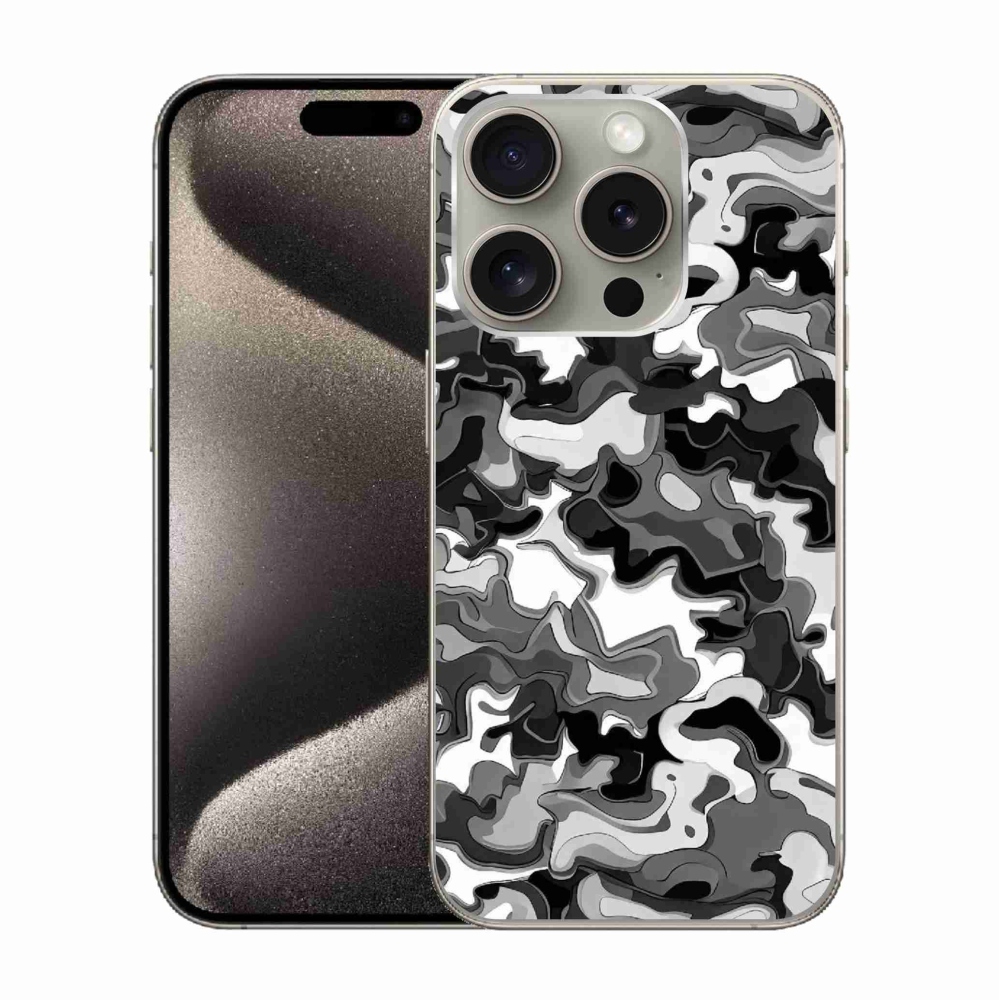 Zselés borítás mmCase iPhone 15 Pro készülékhez - terepszínű minta 3