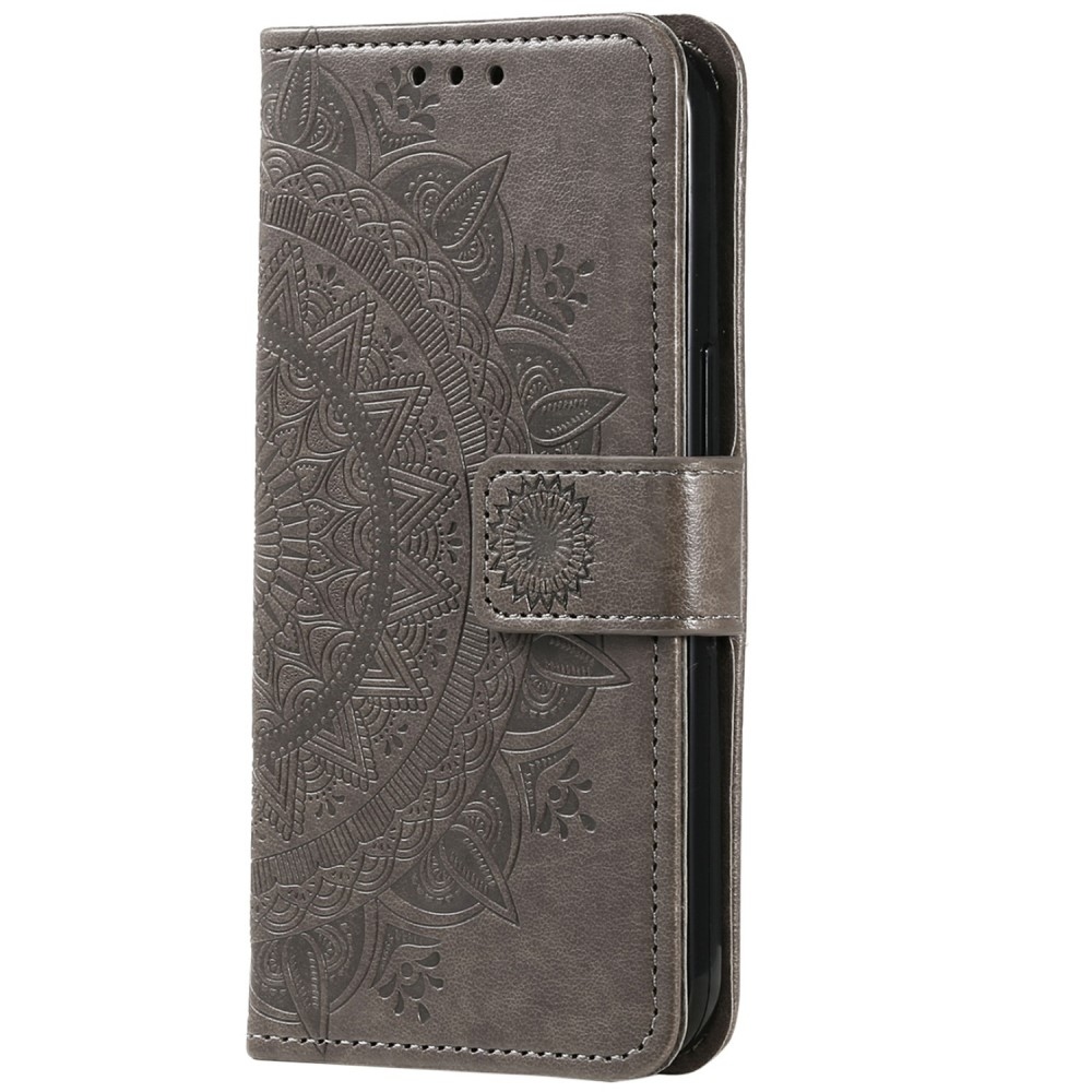 Mandala könyv tok a Xiaomi Redmi Note 14 5G-hez - szürke
