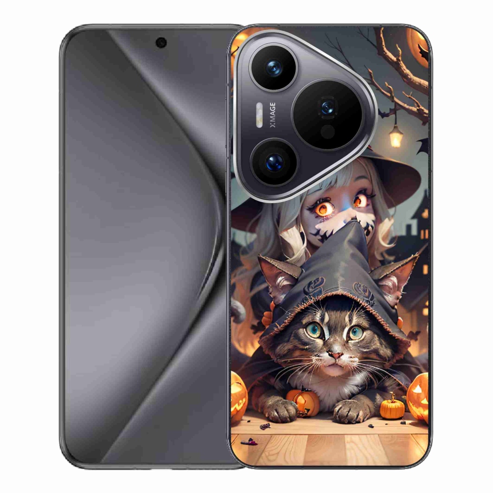 Gél borítás mmCase a Huawei Pura 70 Pro - boszorkány macskával