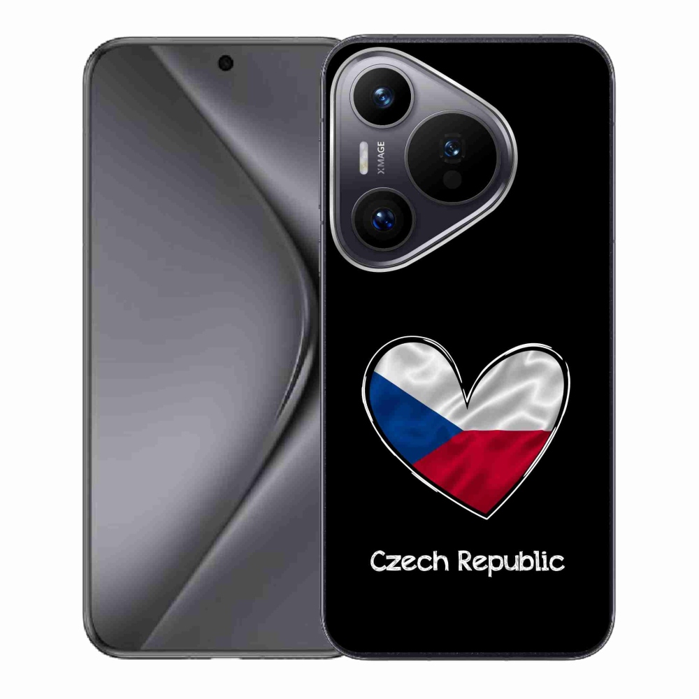 Gél borító mmCase a Huawei Pura 70 - zászló szív fekete háttérrel