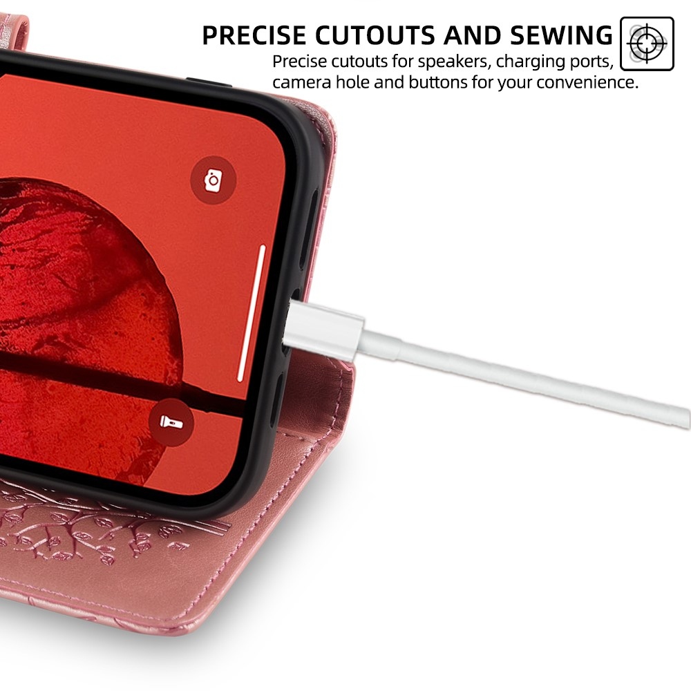 Fa könyv tok Huawei Nova 12i - rózsa arany