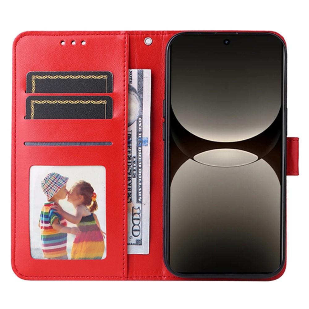 Napraforgó könyvtáska Realme GT 7 Pro 5G-hez - piros