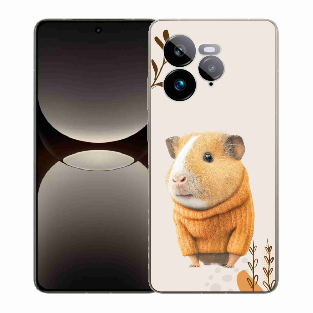 Zselés borítás mmCase a Realme GT 7 Pro 5G számára - tengerimalac a pulóverben