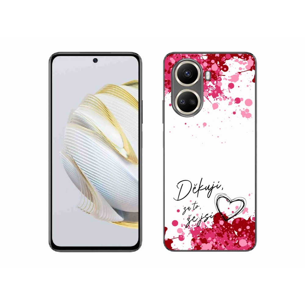 Gél borító mmCase a Huawei Nova 10 SE-n - szerelmes szöveg 2 fehér háttérrel