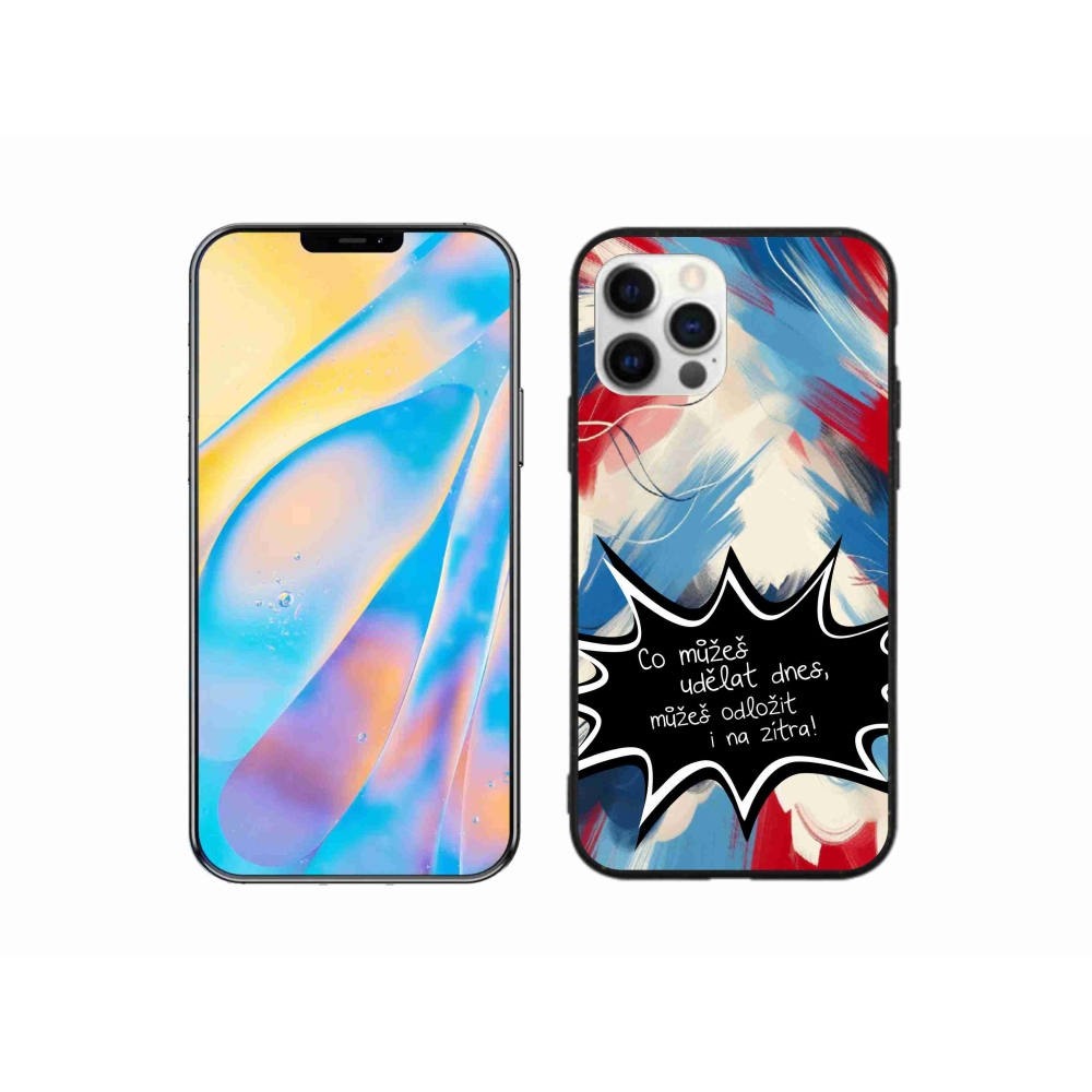 Gél borítás mmCase iPhone 12 készülékhez - vicces szöveg 9 fekete háttér