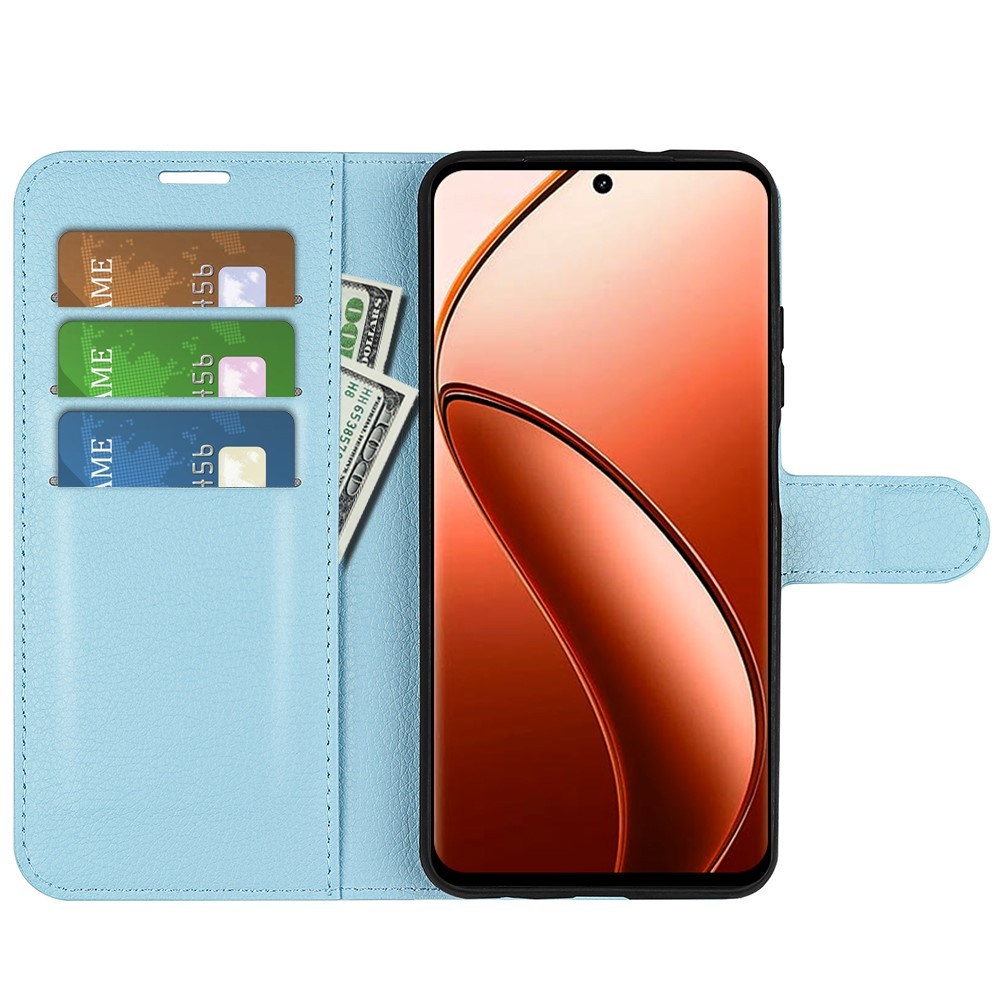 Litchi könyv tok Realme 12 Pro 5G/12 Pro+ 5G - kék