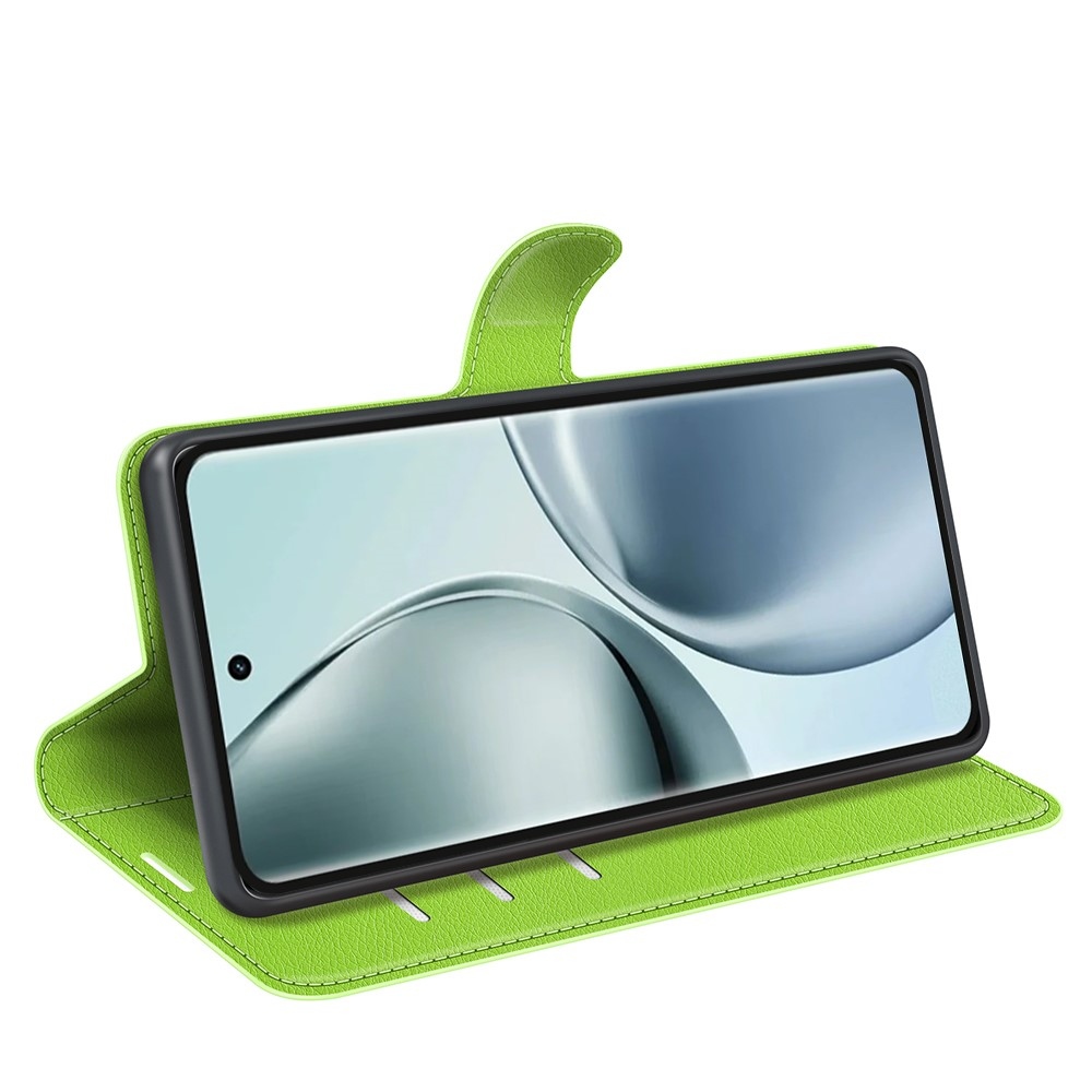 Litchi könyvtáska a Realme 14 Pro 5G készülékhez - zöld