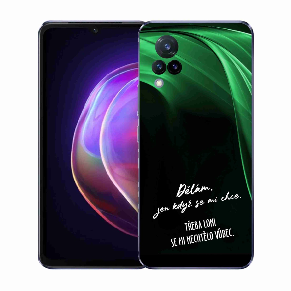 Gél borító mmCase a Vivo V21 4G/5G készülékhez - vicces szöveg 12 fekete háttér