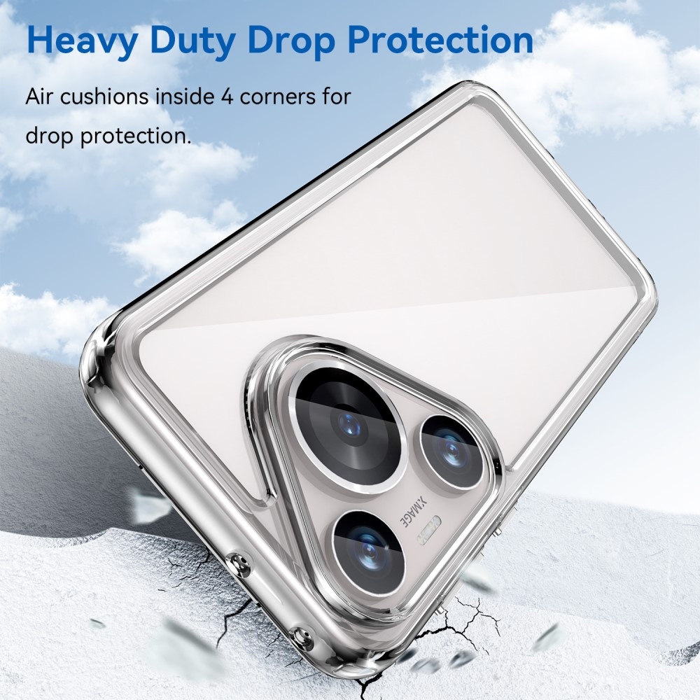 Gél tok kemény hátlappal a Huawei Pura 70 Pro számára - átlátszó