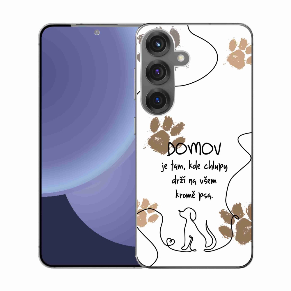 Gél borítás mmCase Samsung Galaxy S25 készülékhez - kutya motívum fehér háttérrel