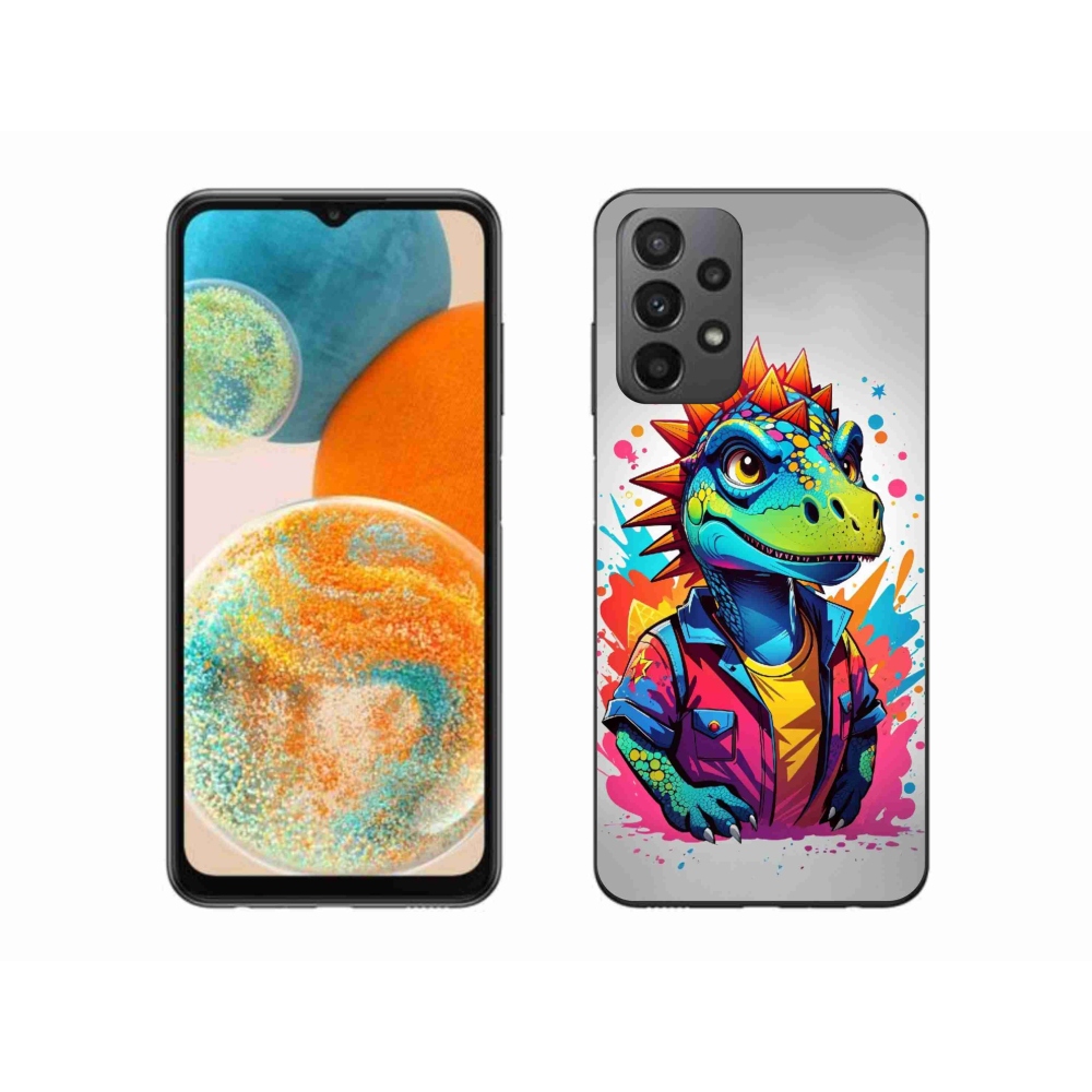 Zselés borítás mmCase Samsung Galaxy A23 4G/5G készülékhez - színes dinoszaurusz