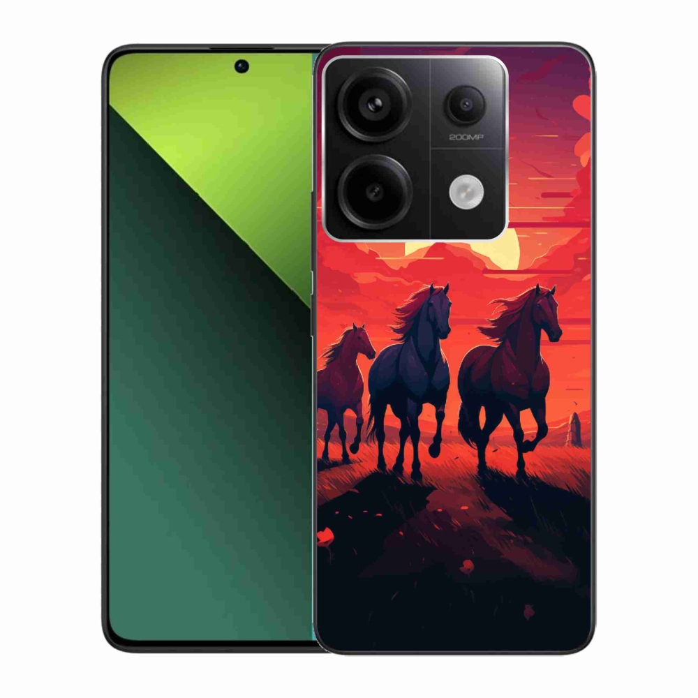 Gél borítás mmCase a Xiaomi Redmi Note 13 Pro 5G/Poco X6 5G - lovak és naplemente számára