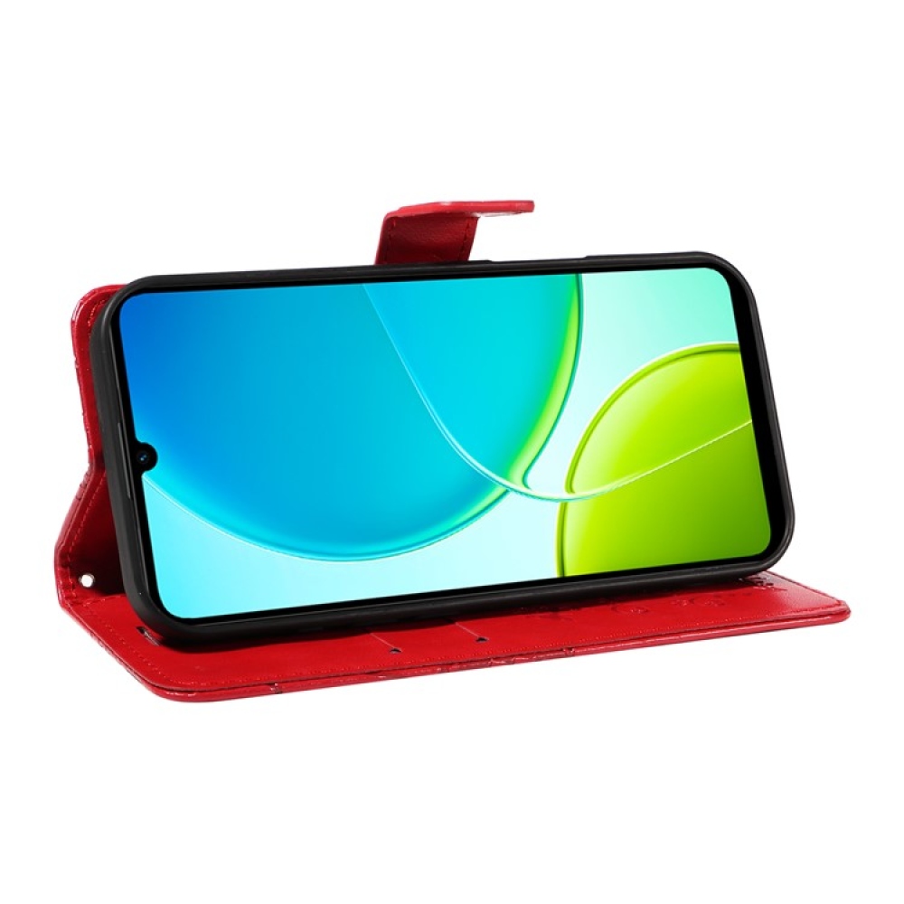 Nagy pillangó könyv tok a Vivo Y29s 5G-hez - piros