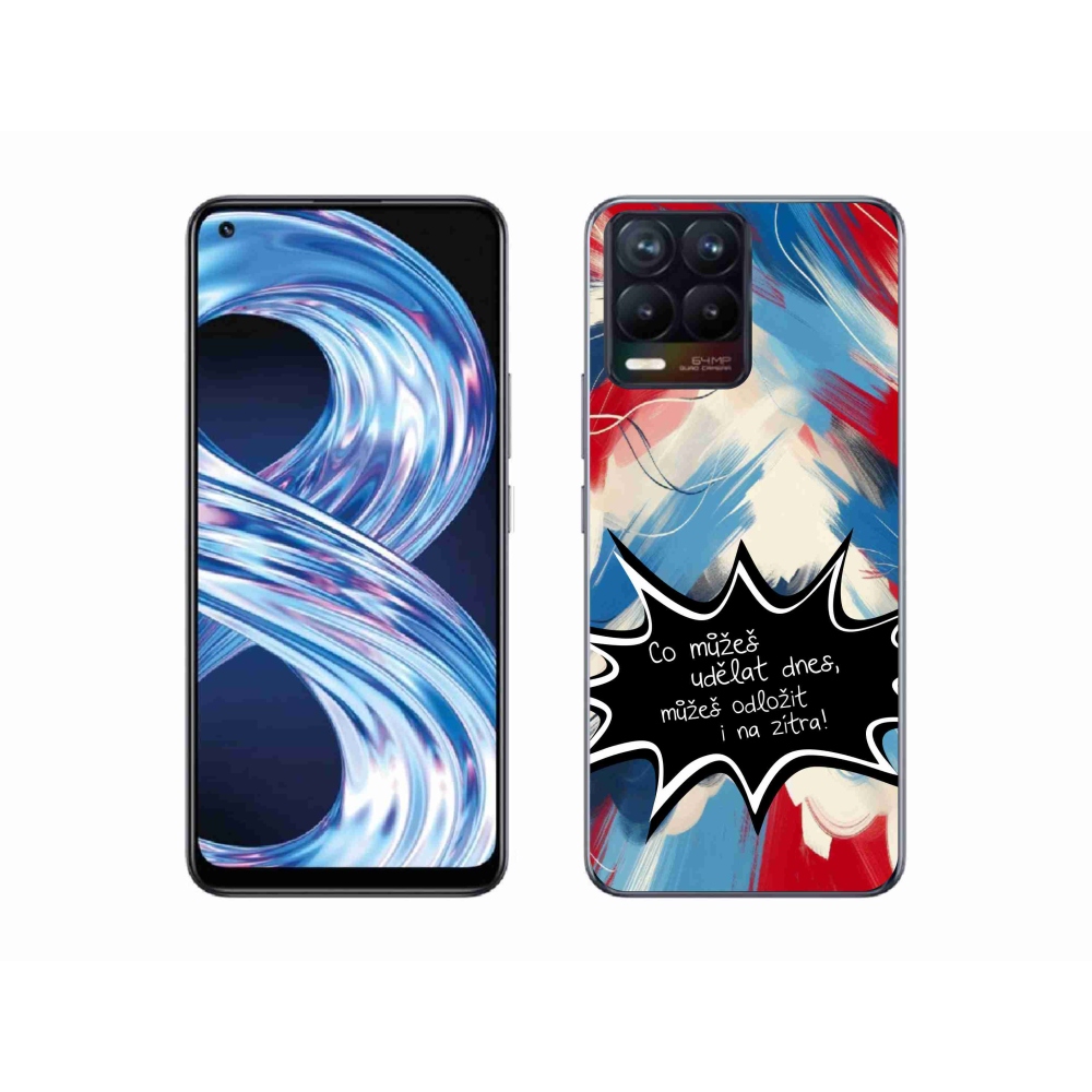 Gél borító mmCase a Realme 8 4G-n - vicces szöveg 9 fekete háttér