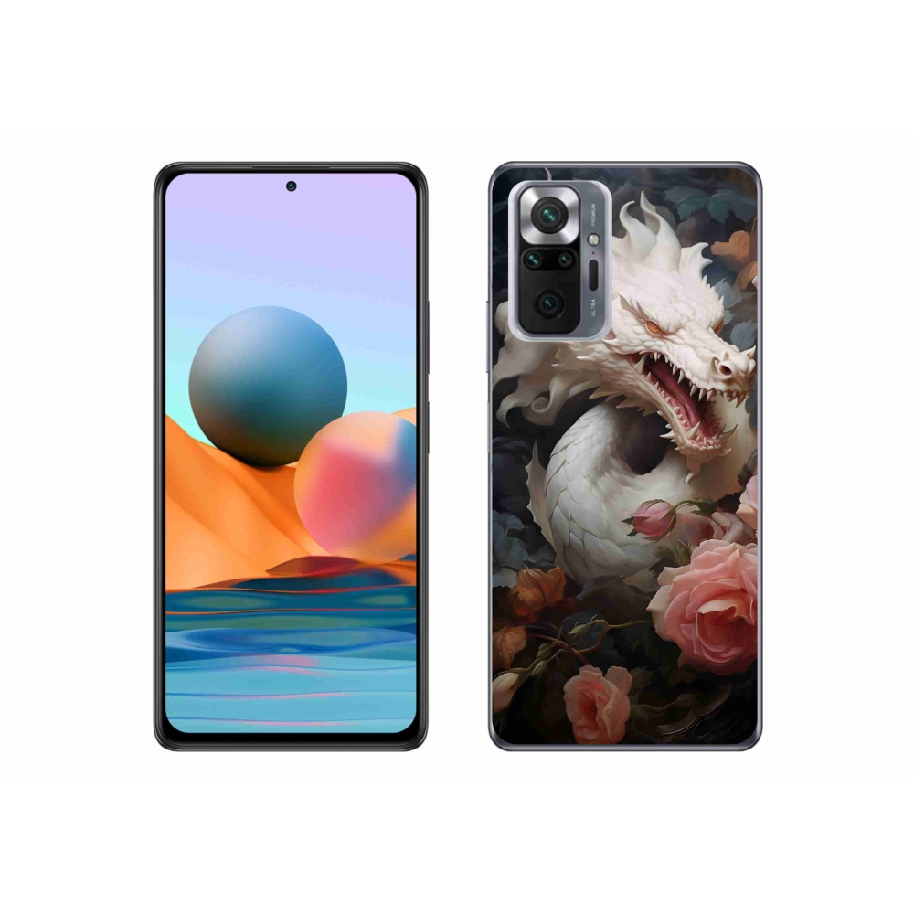 Zselés borítás mmCase a Xiaomi Redmi Note 10 Pro készülékhez - fehér sárkány