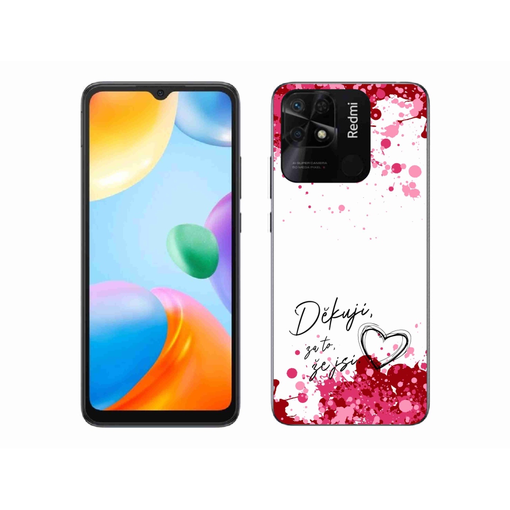 Gél borító mmCase a Xiaomi Redmi 10C - szerelem szöveg 2 fehér háttérrel