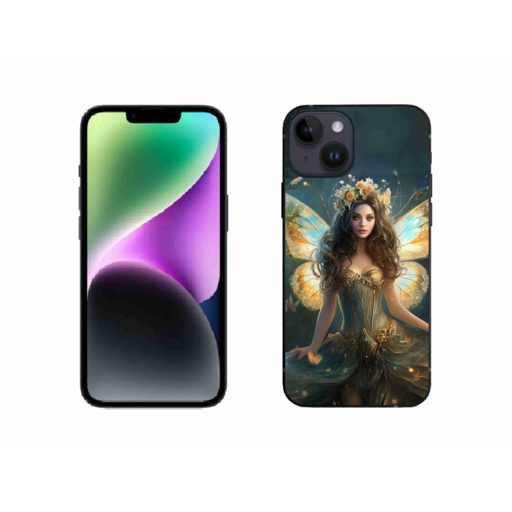 Gél borító mmCase iPhone 14 készülékhez - pillangó nő