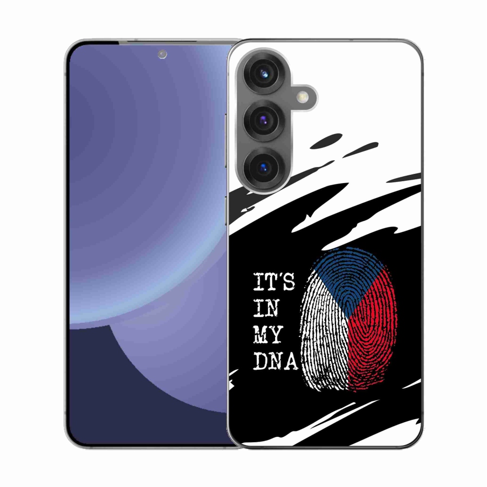 Gél borító mmCase Samsung Galaxy S25 - zászlós ujjlenyomat fekete és fehér háttérrel