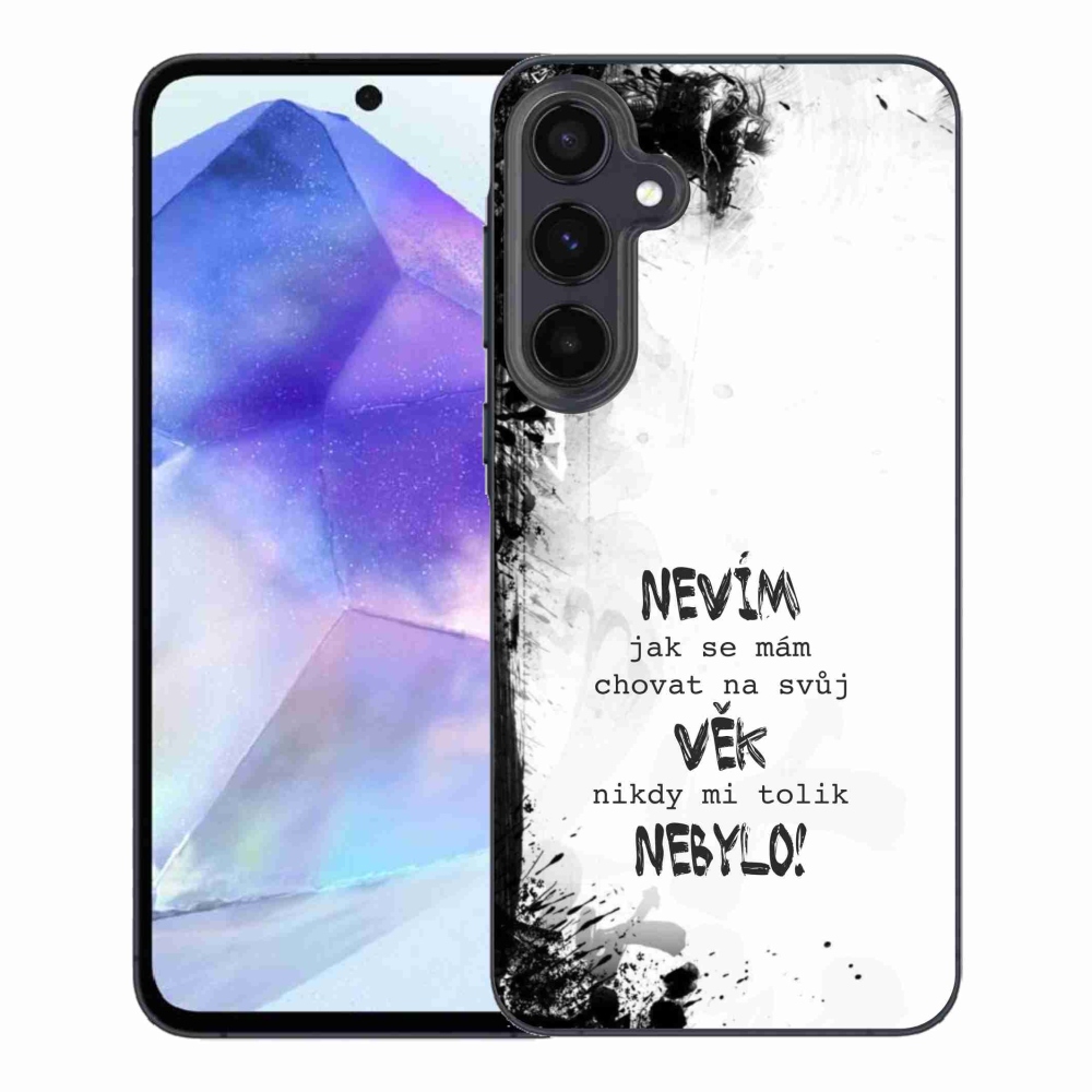 Gél borító mmCase Samsung Galaxy A55 5G - vicces szöveg 14 fehér háttér