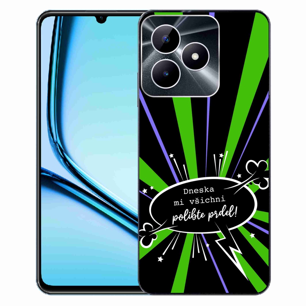 Gél borító mmCase a Realme Note 50 készülékhez - vicces szöveg 15 fekete háttér