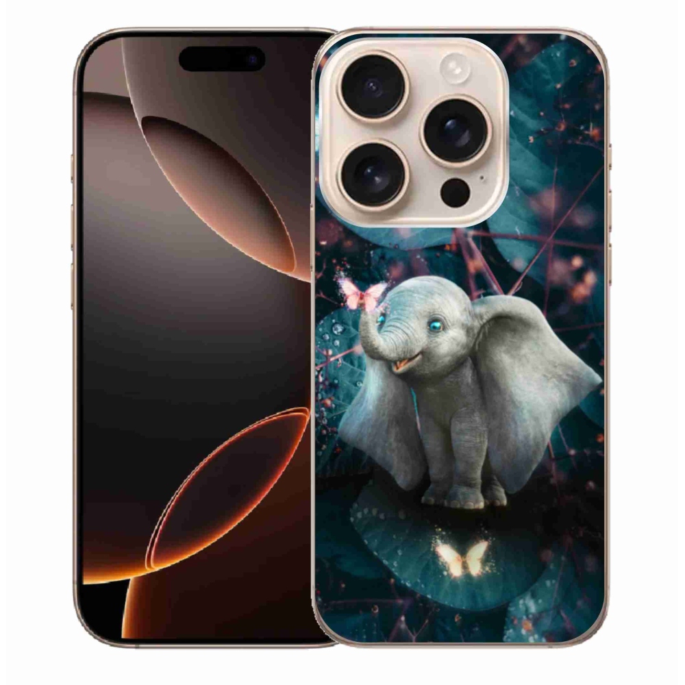 Zselés borítás mmCase iPhone 16 Pro Max készülékhez - aranyos elefánt