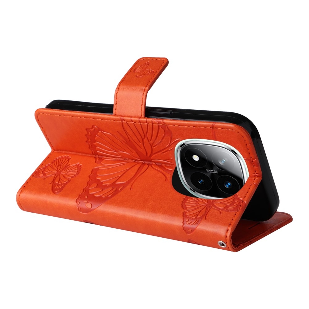 Nagy pillangó könyv tok Xiaomi Redmi Note 14 Pro 5G/Poco X7 5G/Note 14 Pro+ 5G - narancssárga