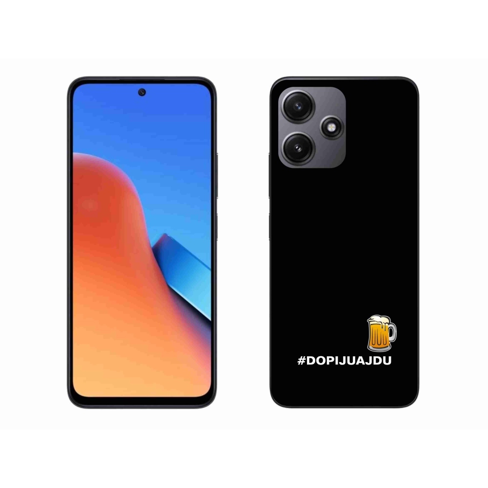 Gél borító mmCase a Xiaomi Redmi 12 5G - sör motívum 1 fekete háttérrel